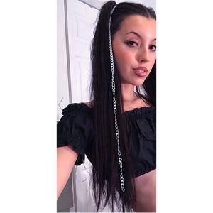 NWT Dollskill Silver Chain Clip in Hair Extensions